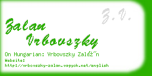 zalan vrbovszky business card